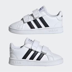 Adidas Infant's Unisex Grand Court Tennis Shoe Size 9k Black/White
